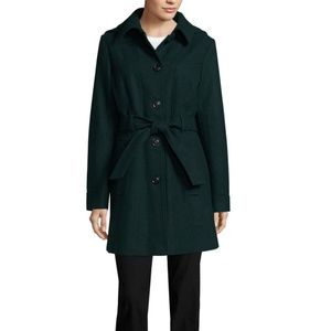 NWOT Liz Claiborne Belted Pea Coat, Jade, Medium